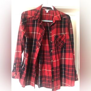 Sonoma size large red plaid long sleeve shirt
